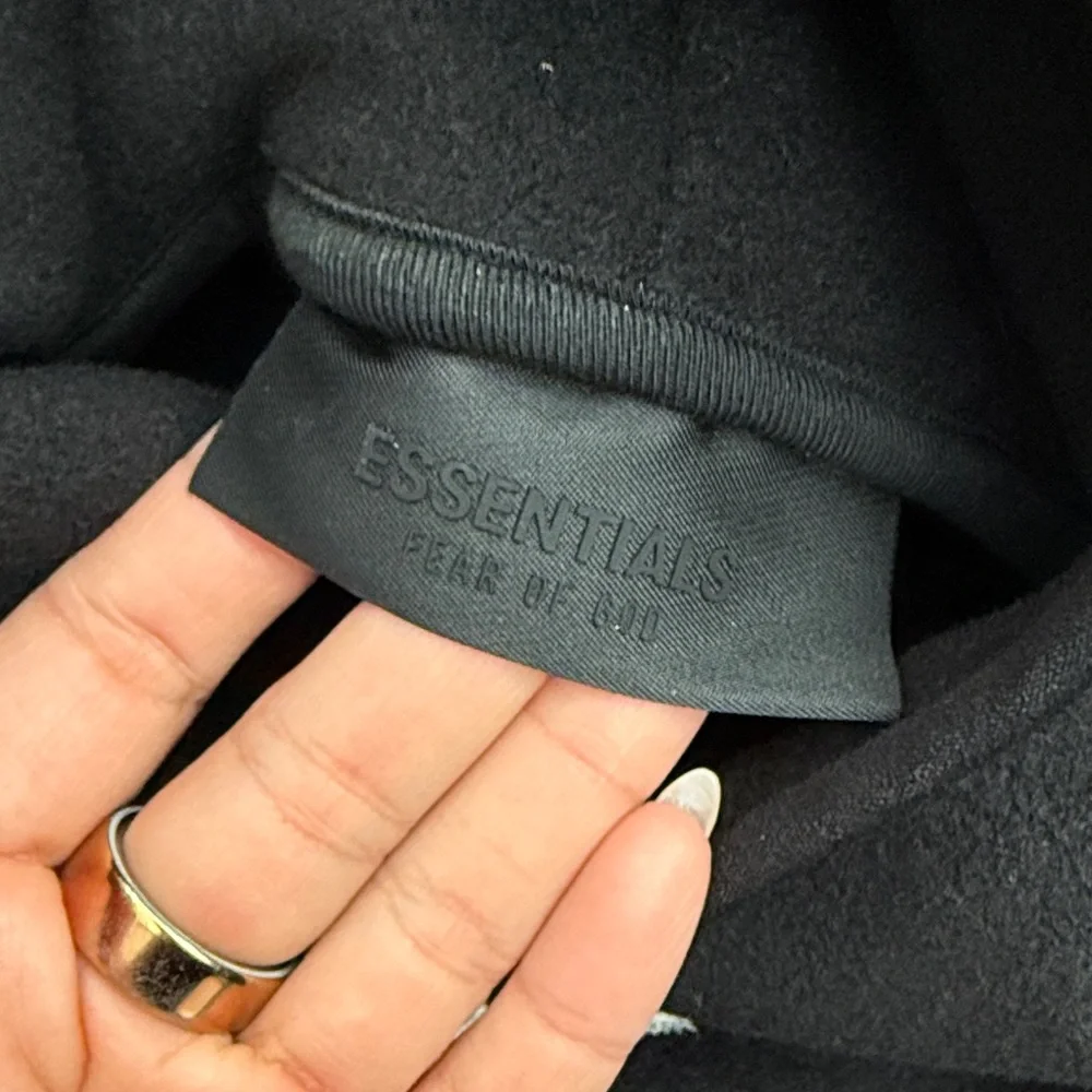 Fear of God Essentials brushed yarn ho black hoodie - Picture 7 of 9
